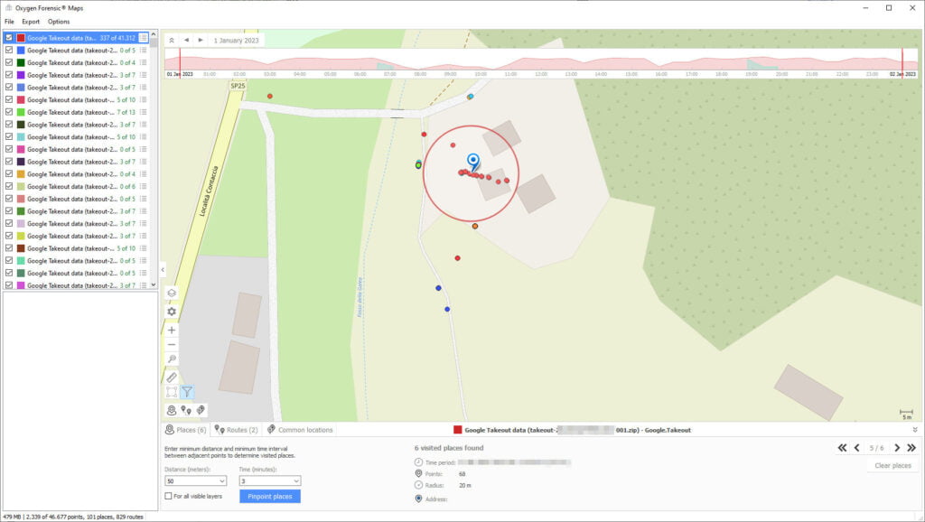 Perizia su posizioni GPS estratte dal Cloud