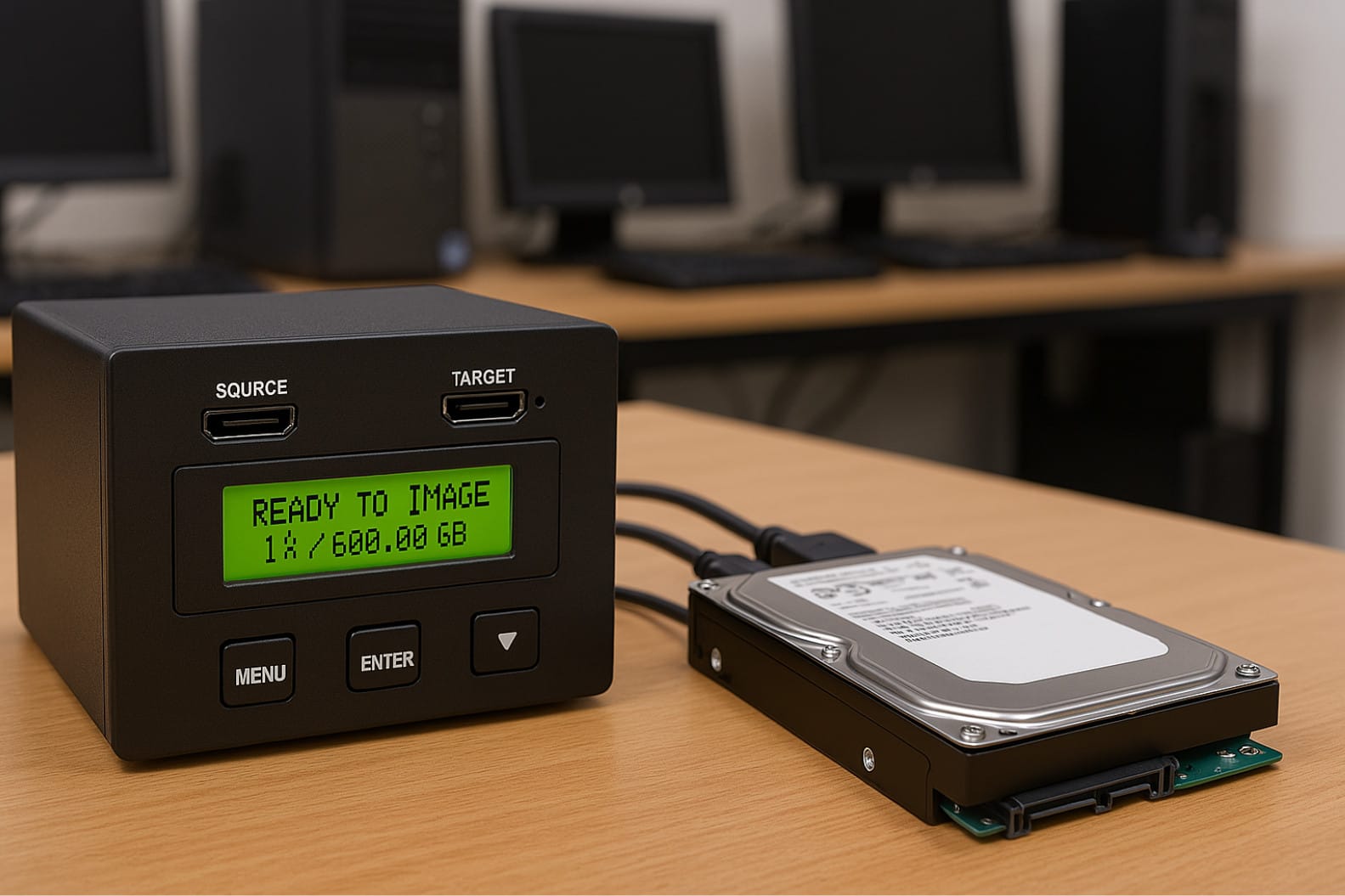 Rappresentazione di un duplicatore forense